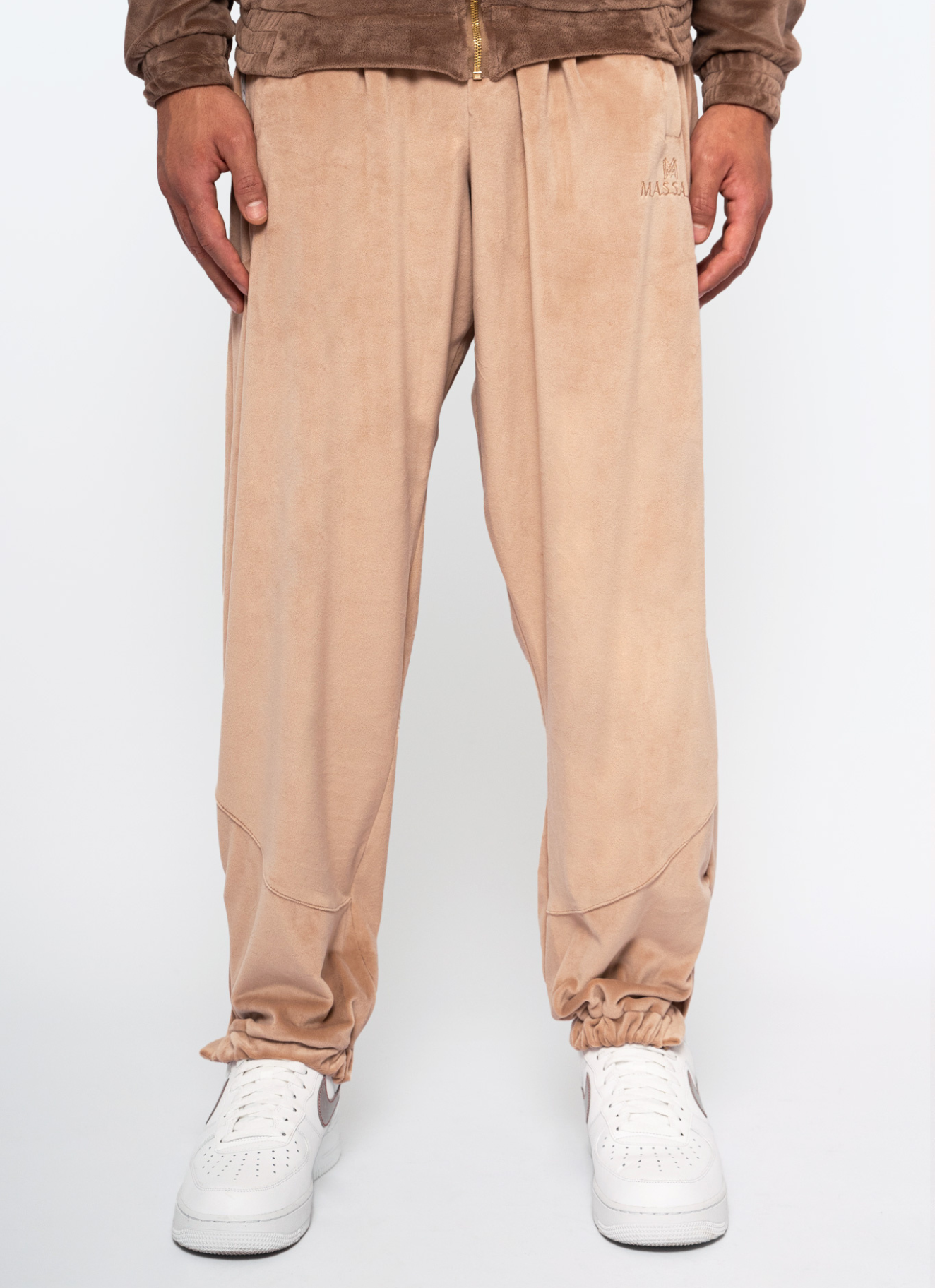 Massari G's Velour Suit Pants Sand Beige Massari G's Velour Suit Pants Sand Beige
