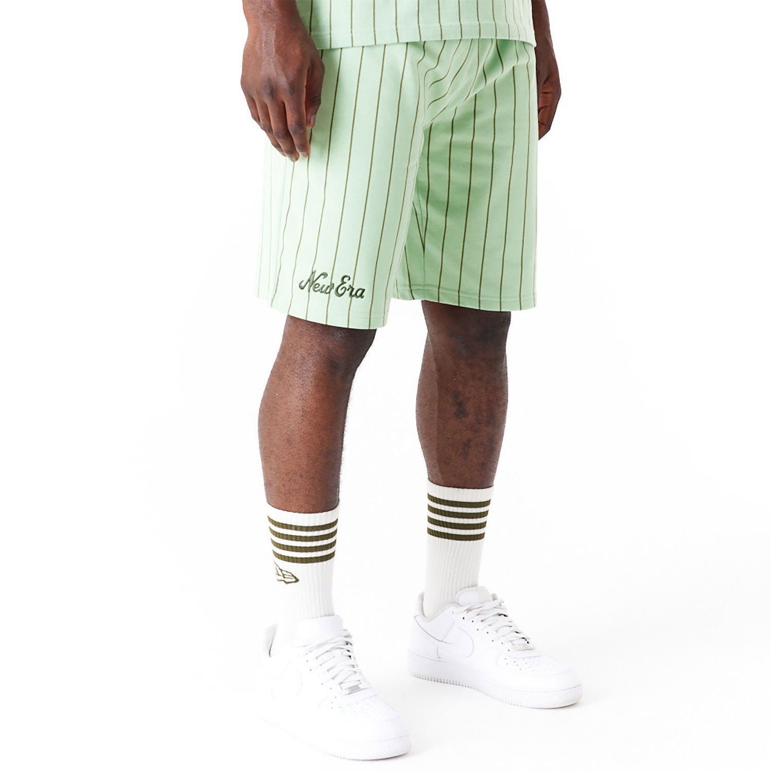 New Era Pinstripe Bright Green Shorts