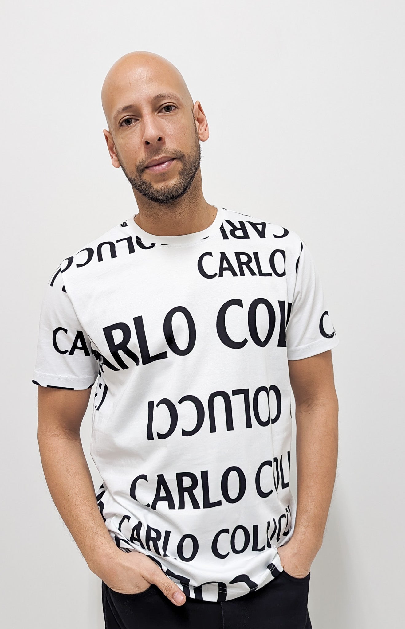 Carlo Colucci Allover Print T-Shirt White