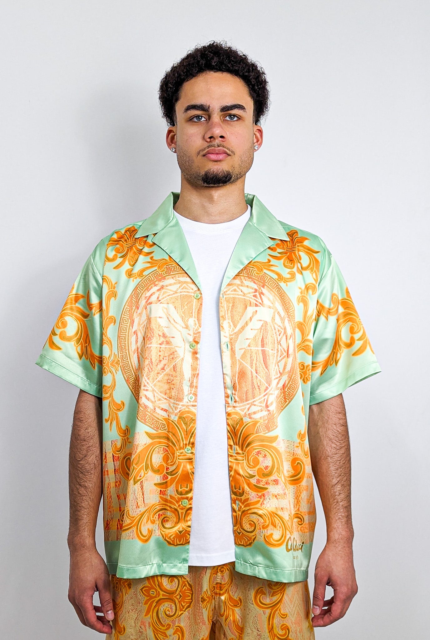 Carlo Colucci Design Shirt Green Yellow