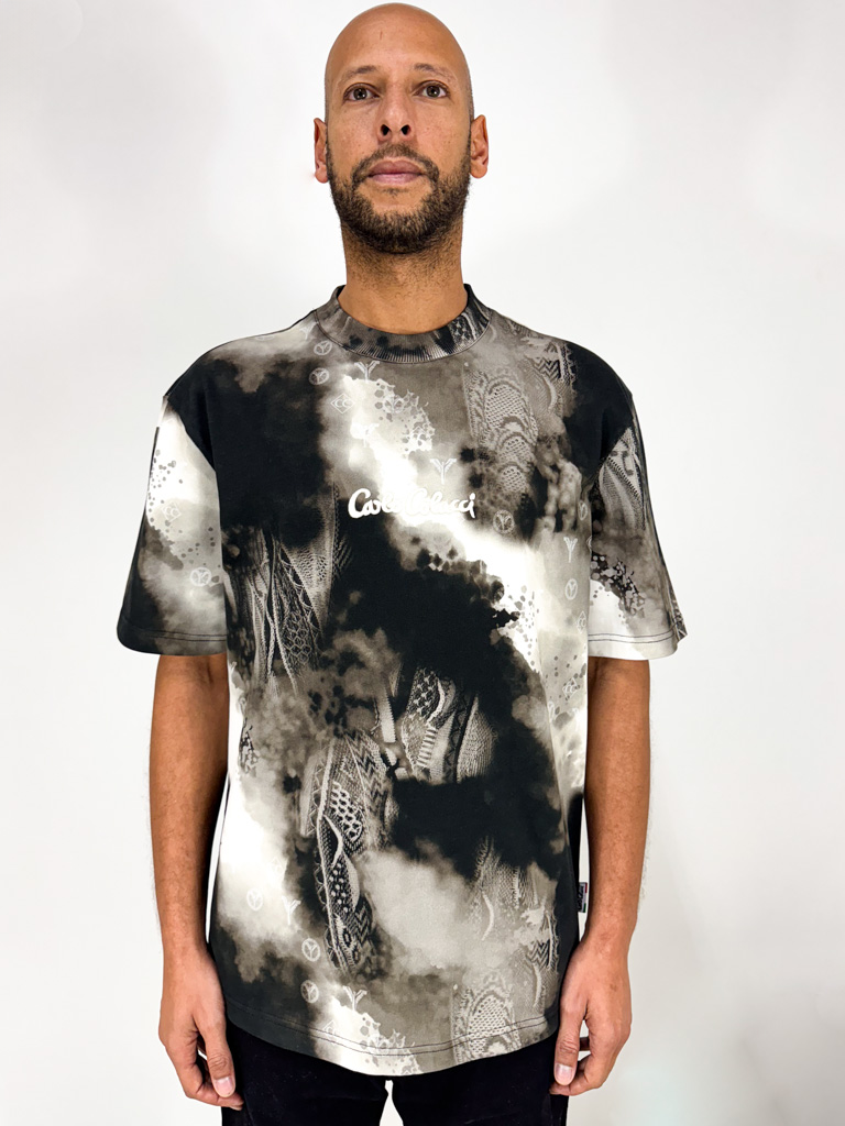 Carlo Colucci Sprayed Knit T-Shirt Black