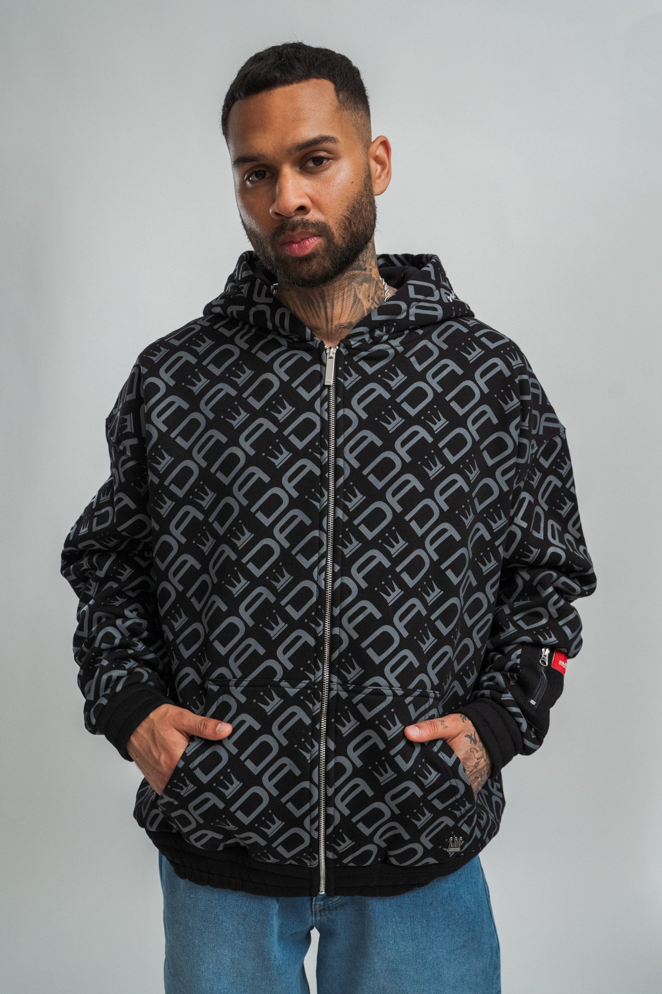 Dada Supreme All Over Zip Hoodie Black Dada Supreme All Over Zip Hoodie Black