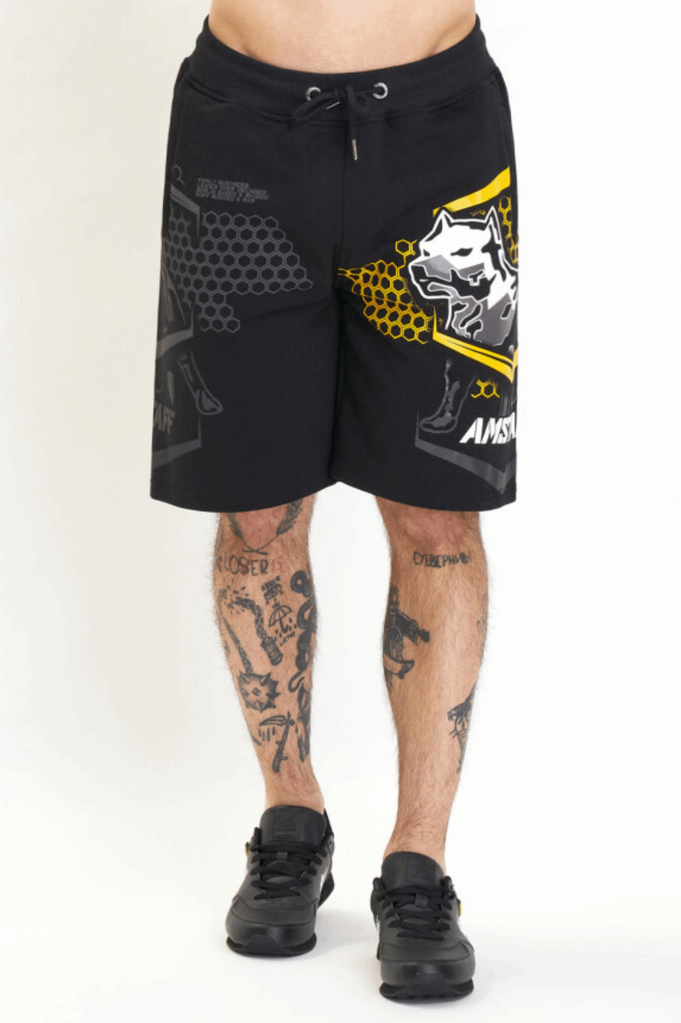 Amstaff Franog Sweatshorts Black Yellow Amstaff Franog Sweatshorts Black Yellow