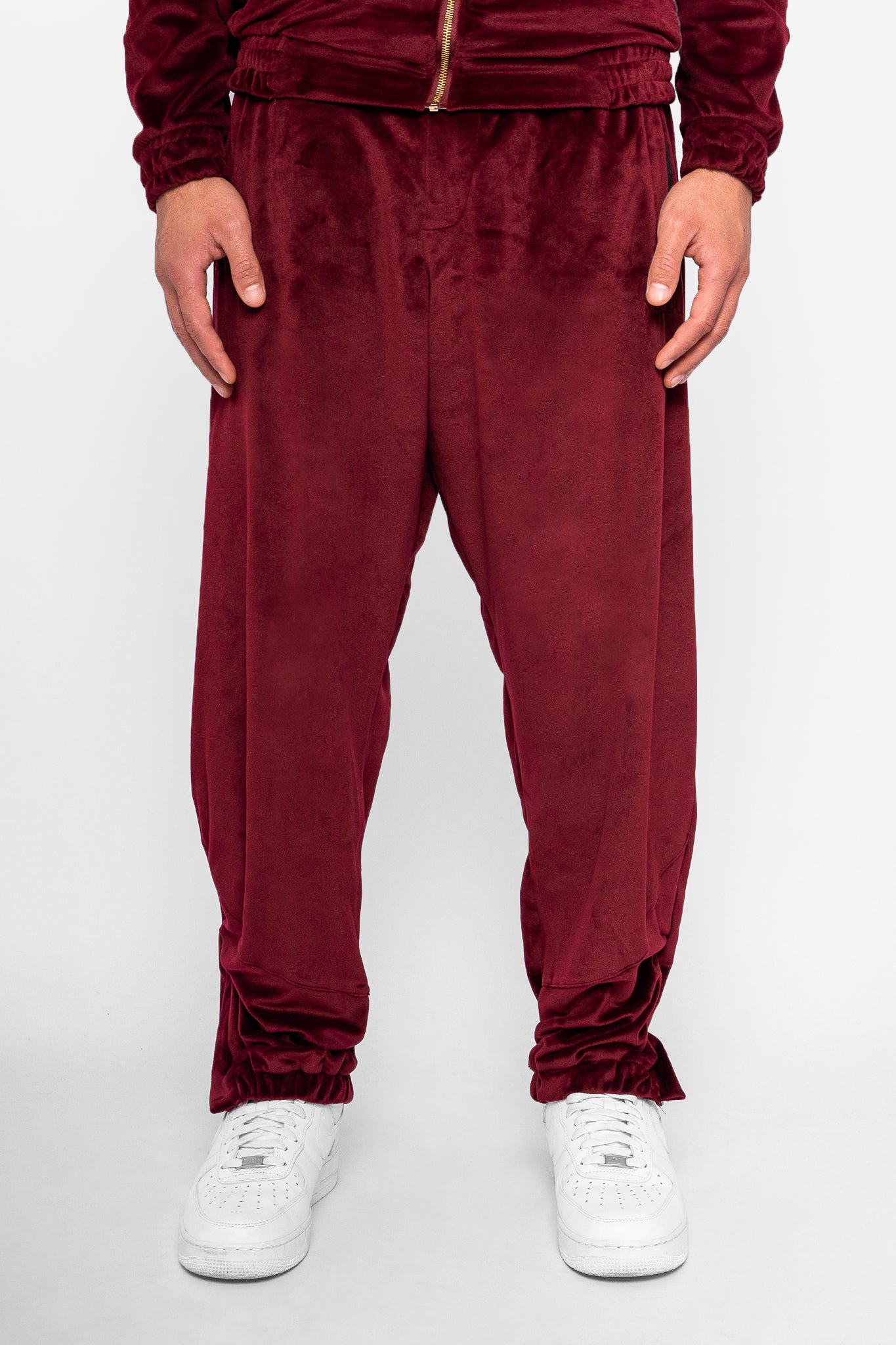 Massari G's Velour Suit Pants Burgundy Massari G's Velour Suit Pants Burgundy