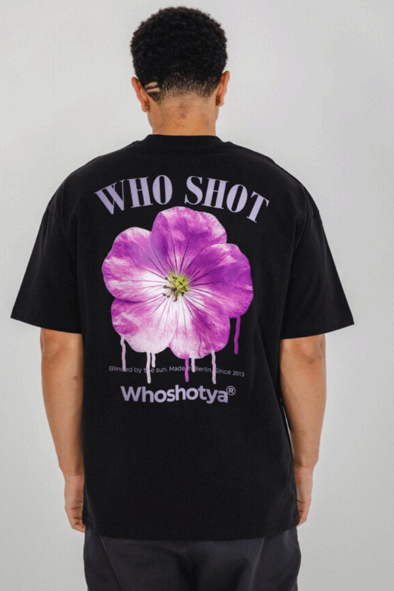 Who Shot Ya Flower Oversize T-Shirt Black