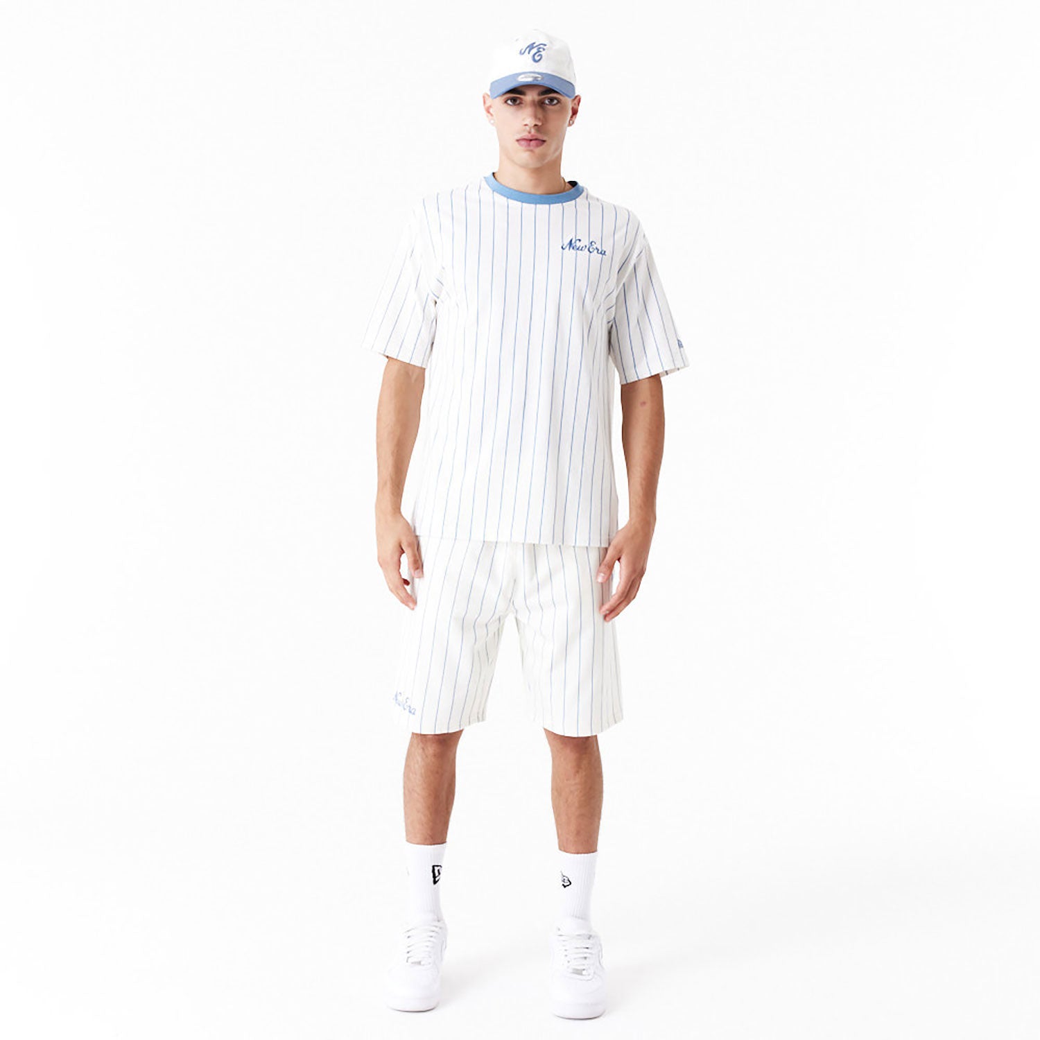 New Era Pinstripe Oversized T-Shirt White