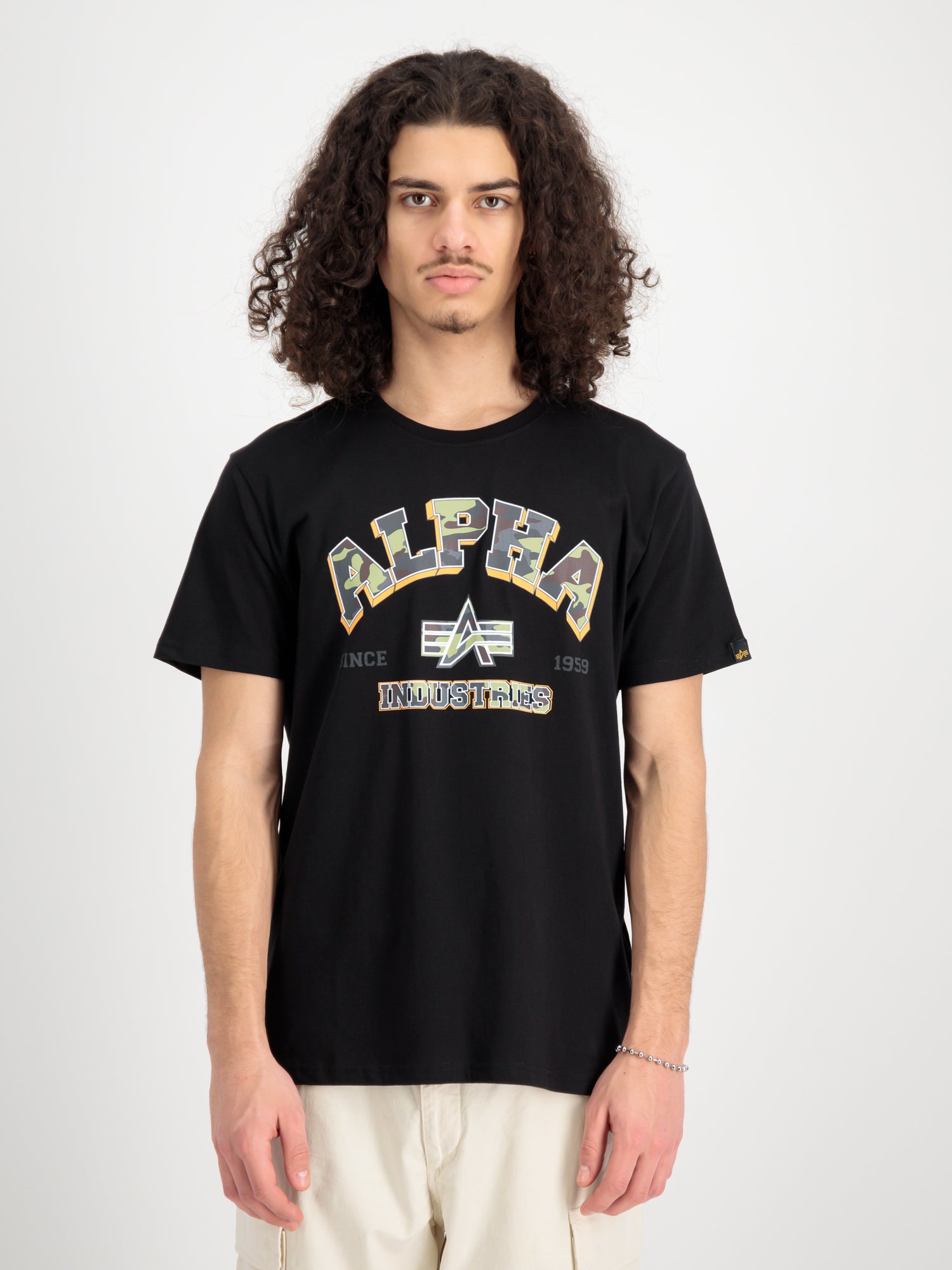 Alpha Industries College Camo T-Shirt Black
