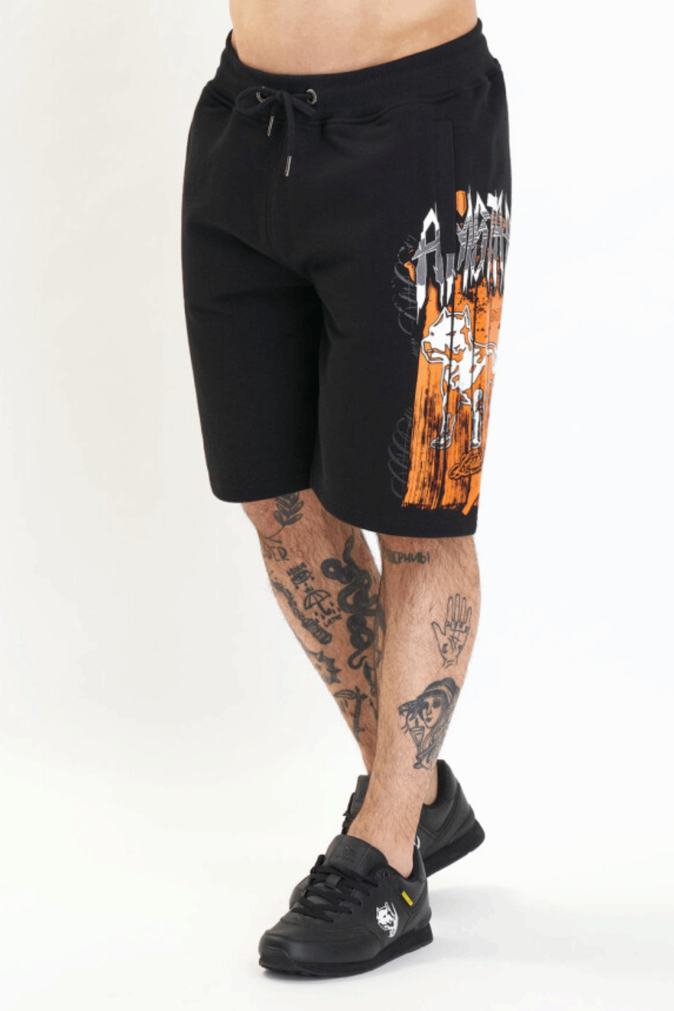 Amstaff Bloxic Sweatshorts Black Orange Amstaff Bloxic Sweatshorts Black Orange