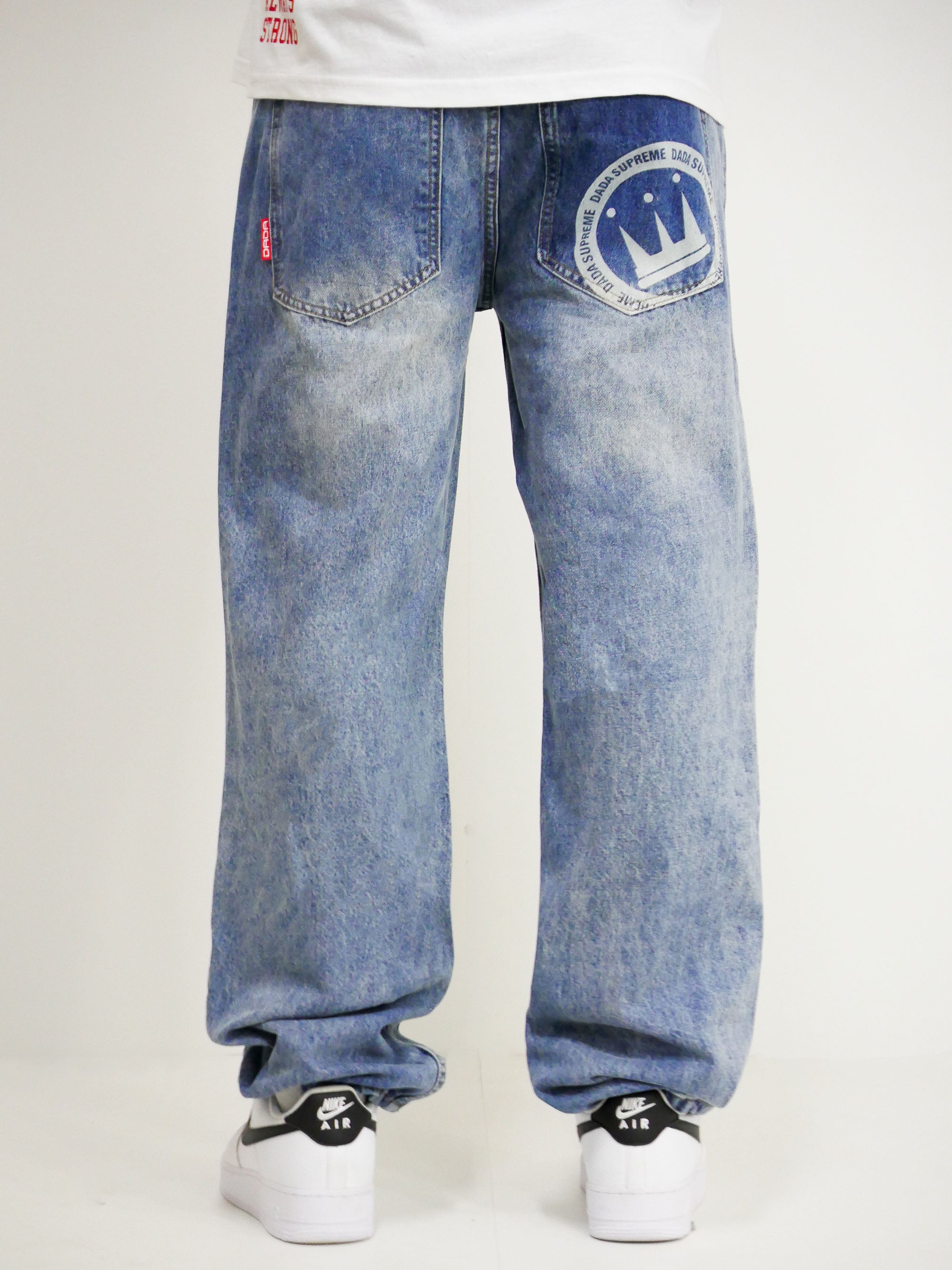 Dada Supreme Coin Crown Loose Fit Jeans Washed Blue Dada Supreme Coin Crown Loose Fit Jeans Washed Blue