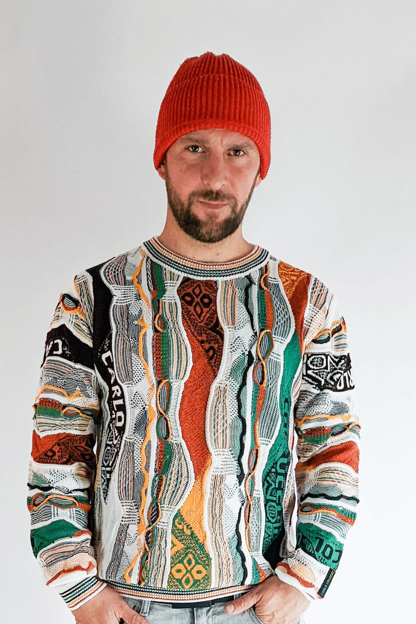 Carlo Colucci Strick Pullover Mulitcolor White