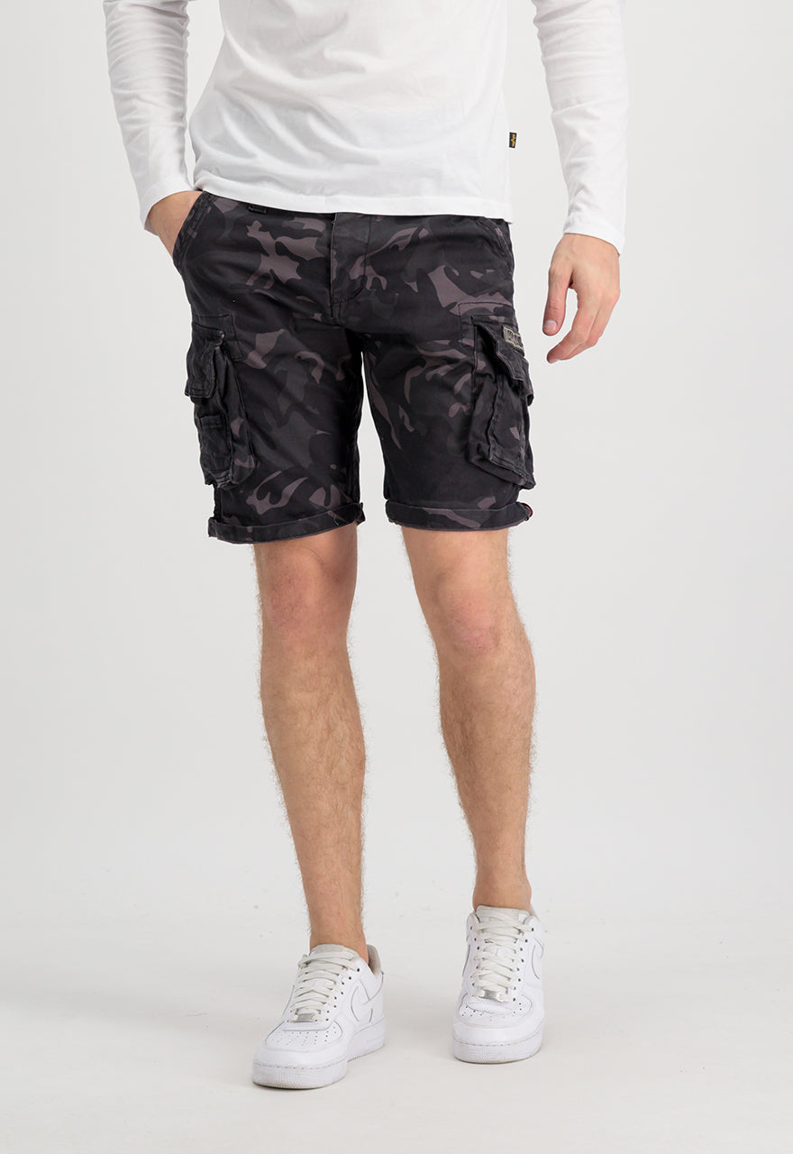 Alpha Industries Crew Cargo Shorts Black Camou