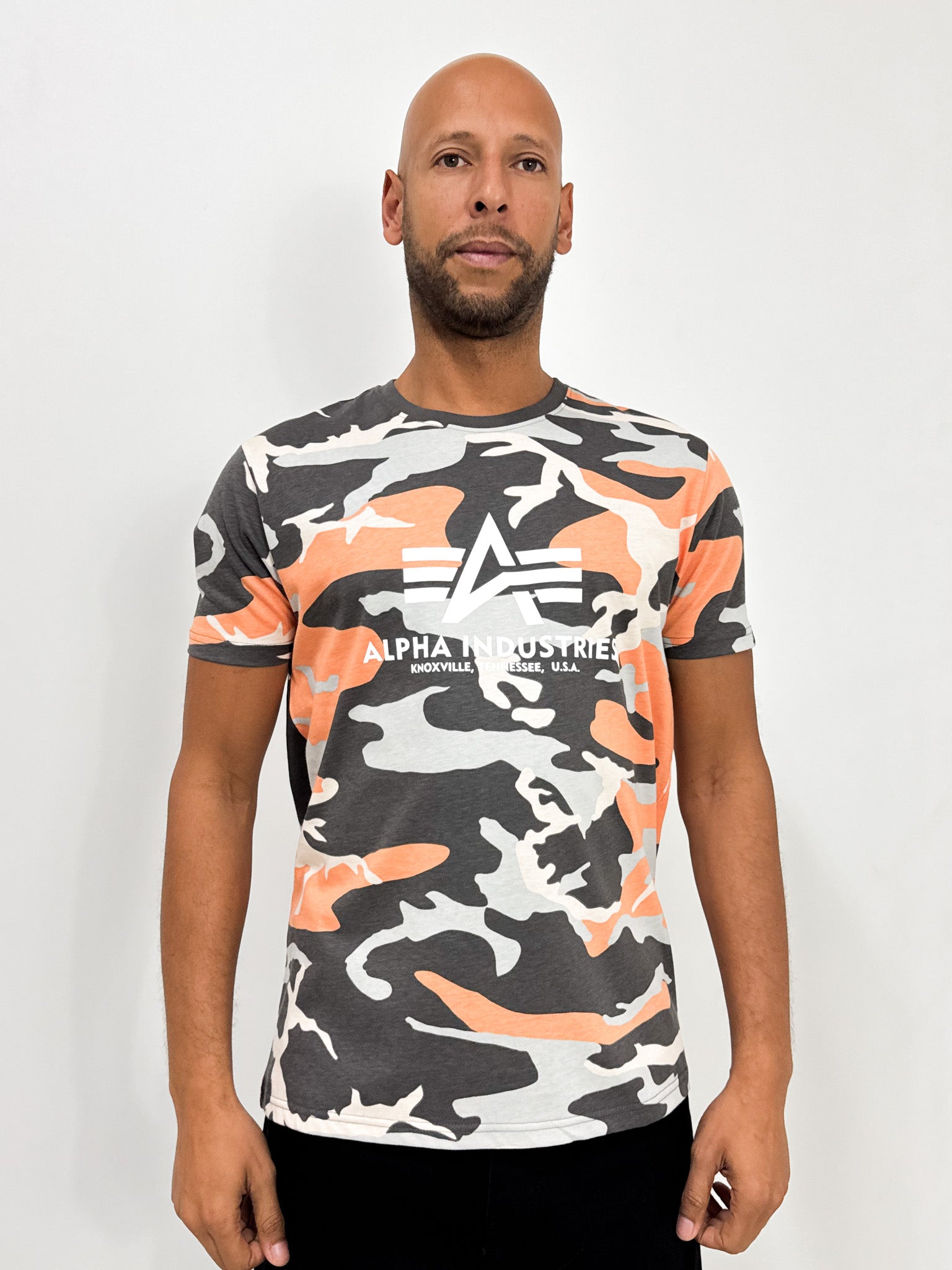 Alpha Industries Basic T-Shirt Camo organge grey