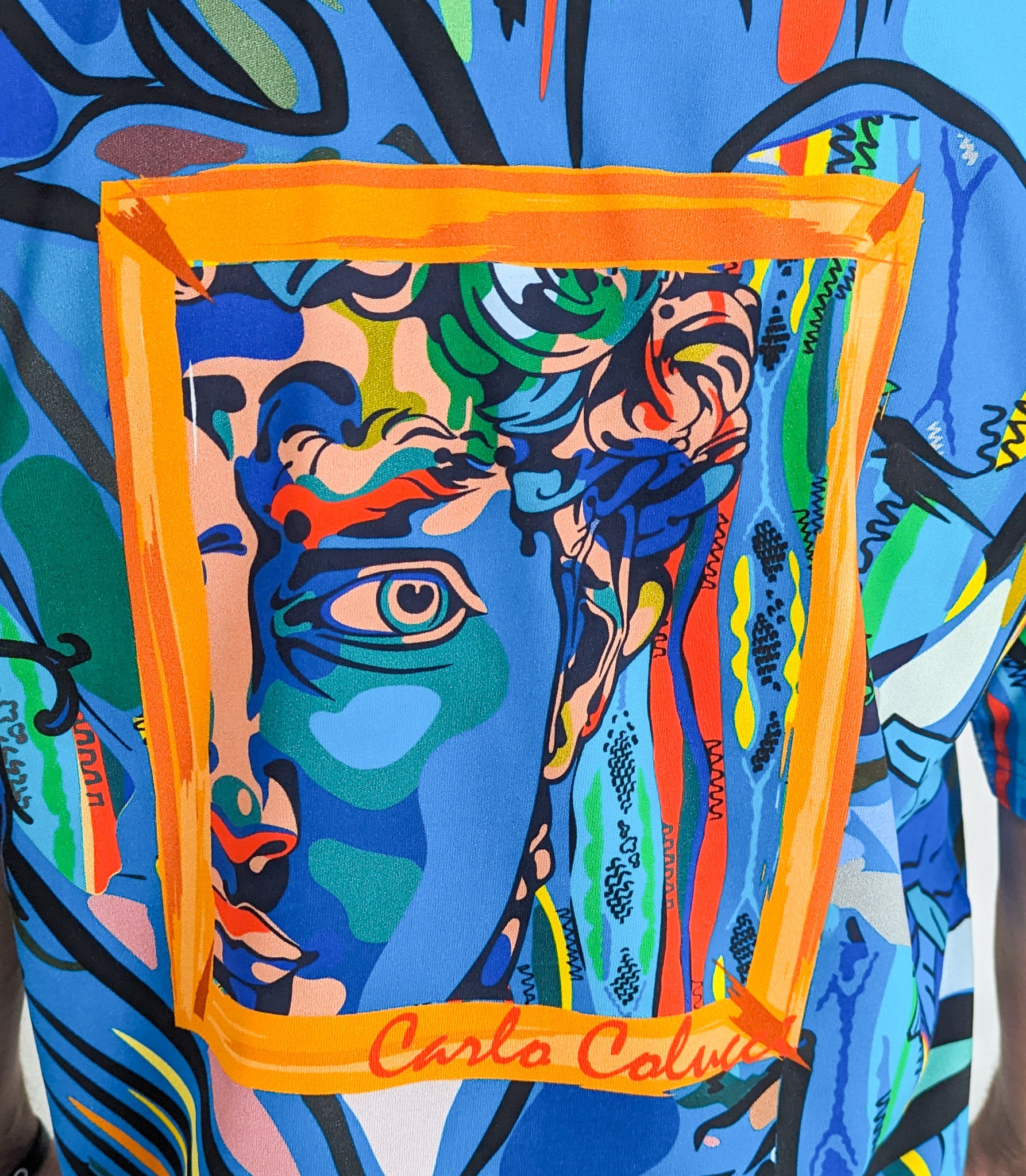 Carlo Colucci Gallery Art Story Oversized Fit T-Shirt Petrol